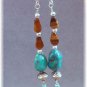 Tigereye Turquoise & Sterling Earrings - Southwest Look