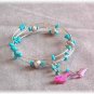 Turquoise Sterling Silver Coil Bracelet Fetish Charms