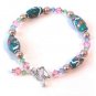 Green & Pink Vintage Venetian Glass & Swarovski Crystal Bracelet