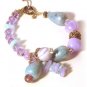 Vintage Redux Turquoise & Lavender Asymmetrical Bracelet