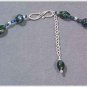 Adjustable Green & Blue Necklace & Earrings Set - Lampwork & Silver