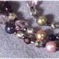 Collage Necklace - Swarovski Crystals & Crystal Pearls, Czech Glass, Sterling Silver - Neutrals