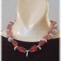 Cherry Quartz - Amazonite - Sterling Silver Necklace