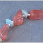 Cherry Quartz - Amazonite - Sterling Silver Necklace