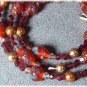 Garnet & Lampwork Necklace with Swarovski Crystal & Crystal Pearls
