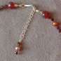 Garnet & Lampwork Necklace with Swarovski Crystal & Crystal Pearls