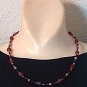 Garnet & Lampwork Necklace with Swarovski Crystal & Crystal Pearls
