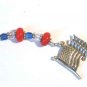 Patriotic Beaded Bookmark - Red White & Blue