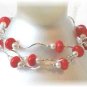 Freshwater Pearl, Coral & Sterling Silver Necklace