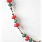 Coral, Turquoise & Sterling Silver Necklace
