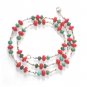 Coral, Turquoise & Sterling Silver Necklace