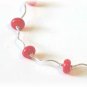 Coral  & Wavy Sterling Silver Bracelet or Anklet