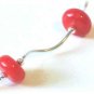 Coral  & Wavy Sterling Silver Bracelet or Anklet