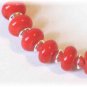 Coral & Sterling Silver Bracelet or Anklet