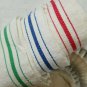 Large Antique Heavy Linen Kitchen Towels - Blue-Red-Green STARTEX