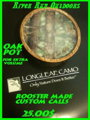 "Rooster made"friction call with Hand select Pot with Glass playing surface