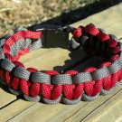 7 Inch Burgundy & Gray Paracord Bracelet