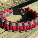 8 Inch Burgundy & Gray Paracord Bracelet