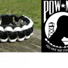 9 Inch Black & White (POW/MIA) Paracord Bracelet