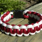 8 Inch Burgundy & White Paracord Bracelet