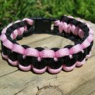 7 Inch Black & Pink Paracord Bracelet