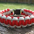 9 Inch Red & Silver Paracord Bracelet