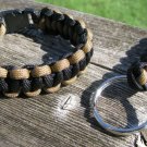 8 Inch Coyote Brown/Black Paracord Bracelet & Key Chain