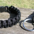 9 Inch Black Paracord Bracelet & Key Chain