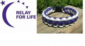 7 Inch Purple & White (Relay For Life) Paracord Bracelet