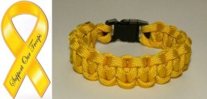 7 Inch Yellow (Support The Troops) Paracord Bracelet