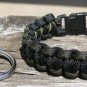 8 Inch Black & OD Paracord Bracelet & Key Chain