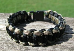 9 Inch Black & Multi Camo Paracord Bracelet