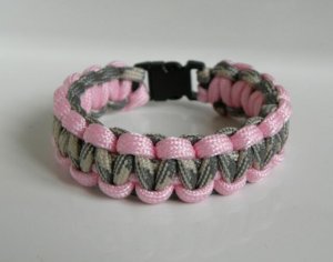 9 Inch Air Force Wife ABU (Desert Foliage & Pink) Paracord Bracelet