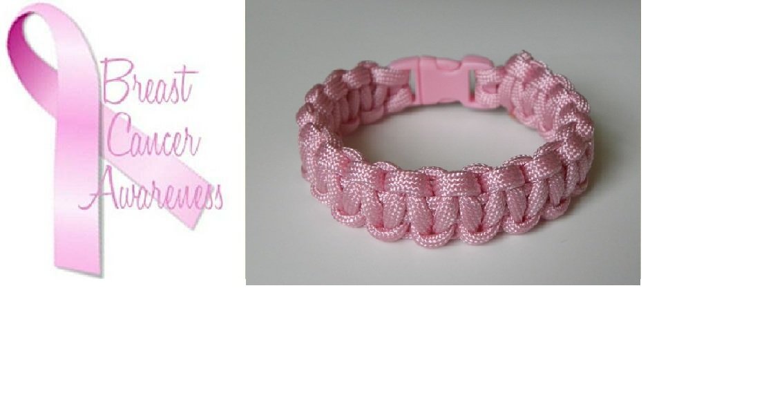 7 Inch Pink (Breast Cancer Awareness) Paracord Bracelet