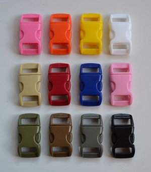 100 3/8" Multi Color Side Release Buckles - You Choose Colors