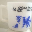 Small Child's Mug Hazel Atlas God Is Great God is Good We Thank Him for Our Food
