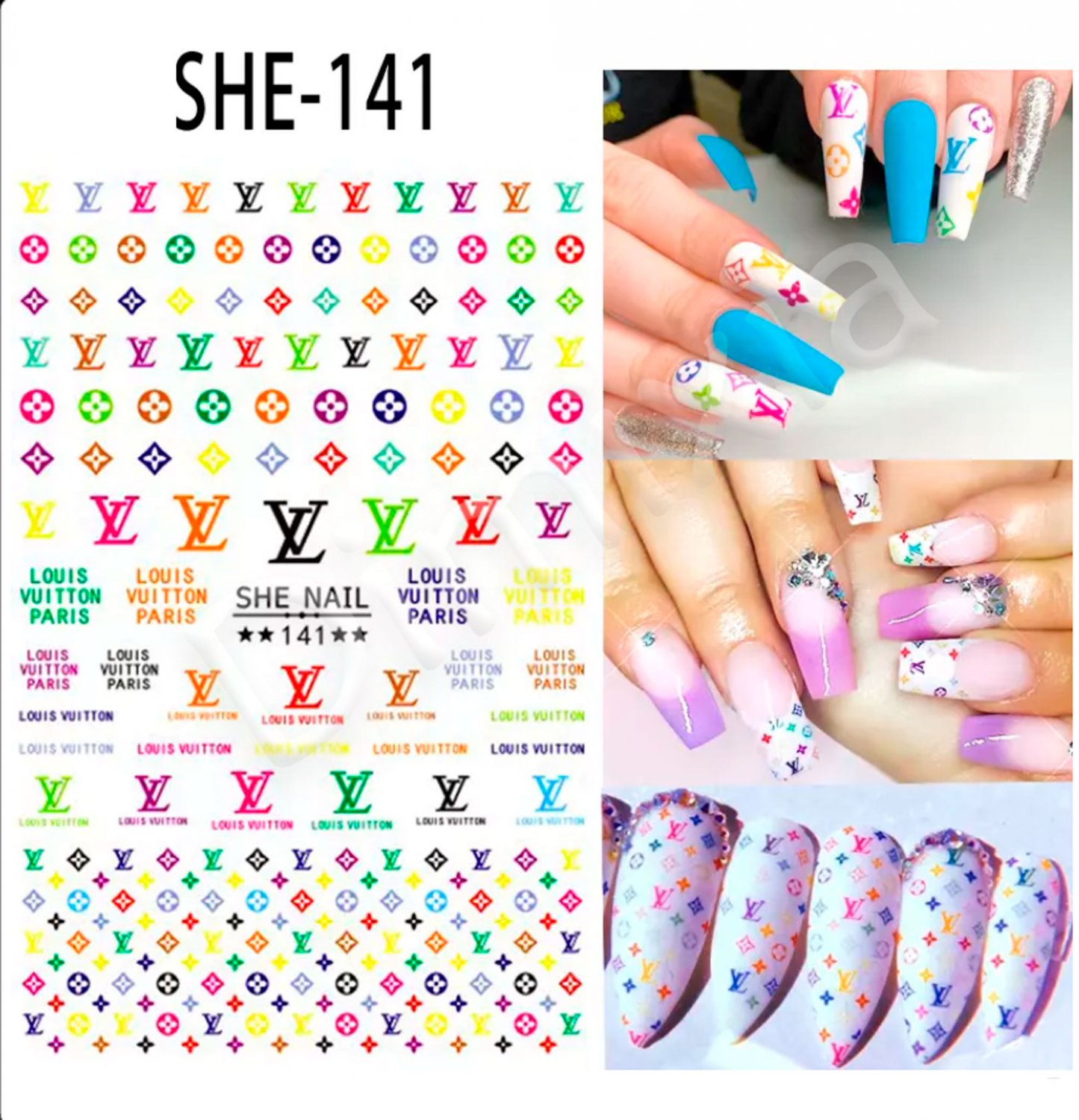 Designer 3D Color Premium Nail Art Stickers Colorful Decal Style ...