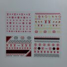4x Mixed Colour Designer Brand LV Nail Art Stickers Decal Logo Sticker Decals Words S7