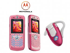 Motorola L6 Pink SLVR + Bluetooth headset