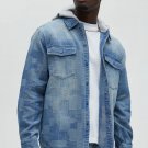 Mens Fashion Nova Hooded Denim Shacket XXL - Light Wash