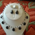Black and clear Swarovski crystals necklace