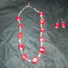 Chunky Coral necklace with earrings