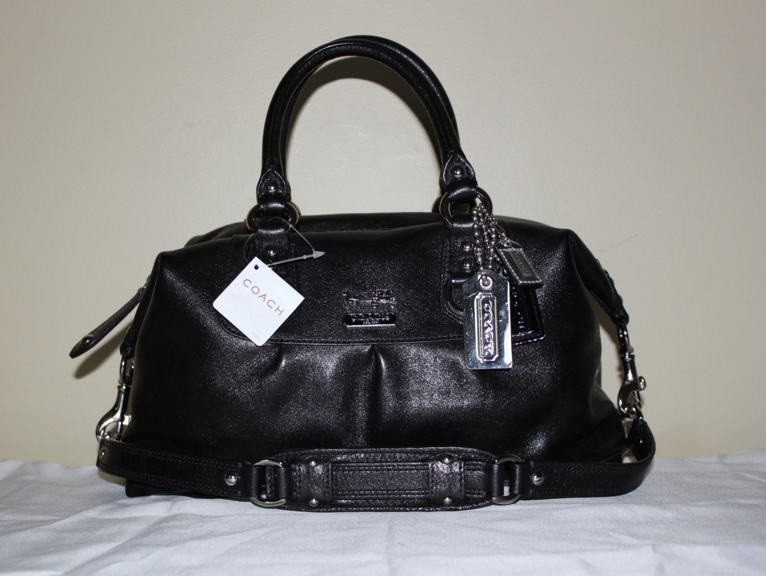 NWT Coach Sabrina Madison 12937 Handbag Black Leather