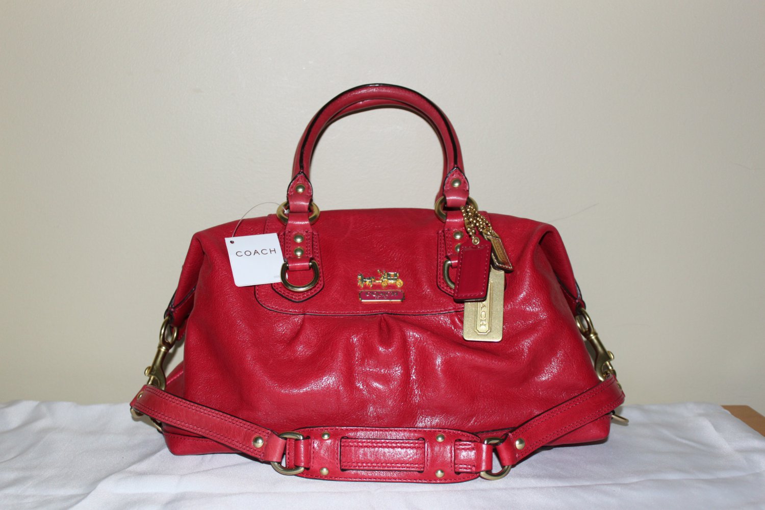 NWT Coach Sabrina Madison 12937 Handbag Cherry Leather