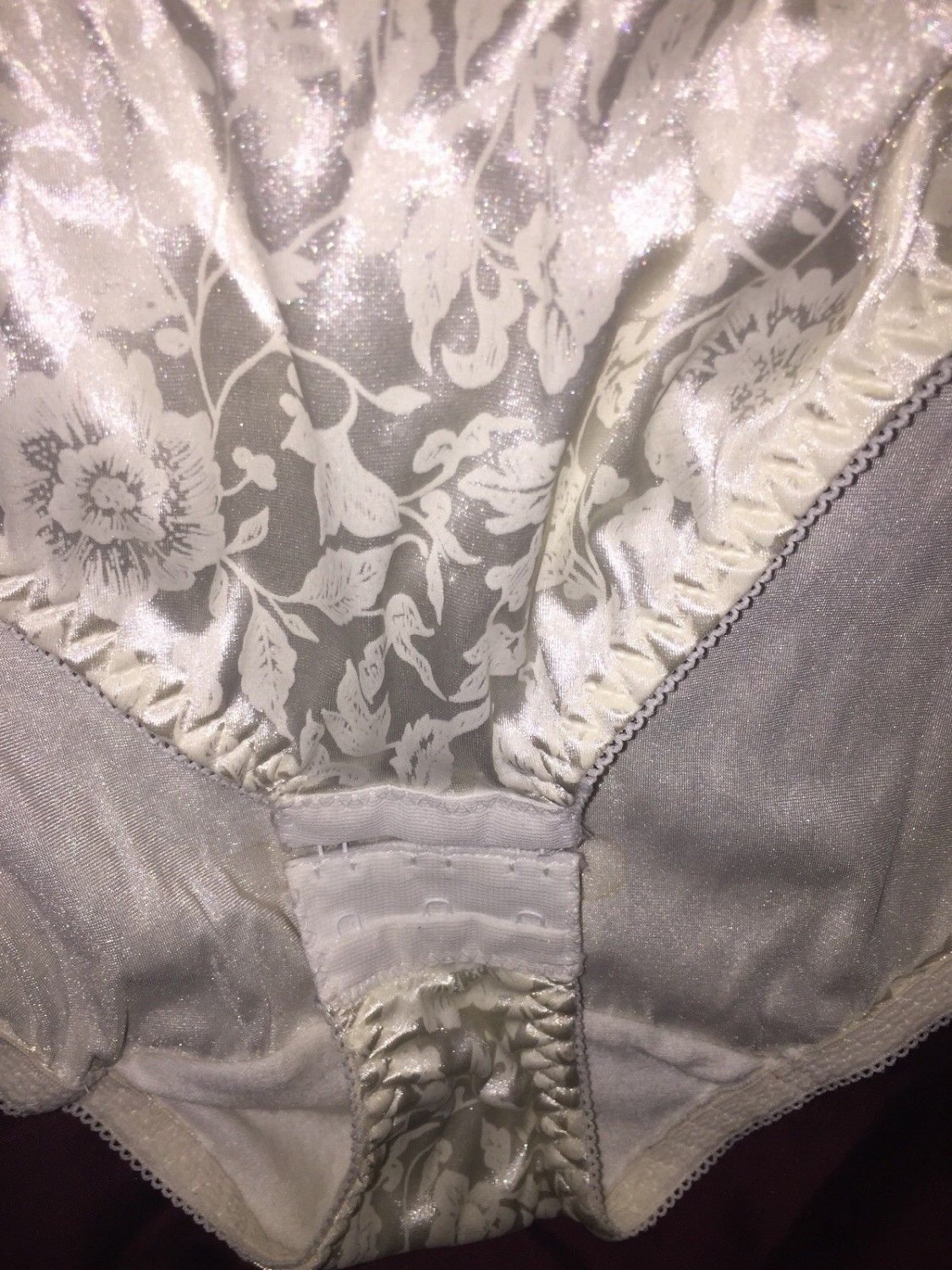 Vintage White Floral Firm Control Panty Girdle Brief Hi Waist 29 30 Nwt