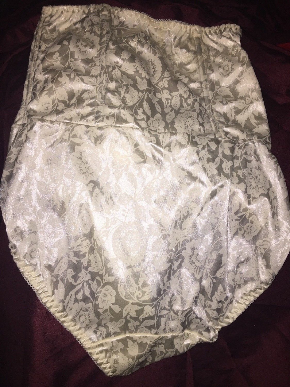 Vintage White Floral Firm Control Panty Girdle Brief Hi Waist 29/30 NWT