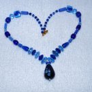 Shades of Blue Necklace with Teardrop Pendant