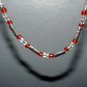 Silver & Red Sun Choker