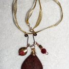 Ribbon Necklace: Large Pendant with Wire Accents