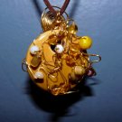 Stone Pendant Necklace with Unique Wire Design